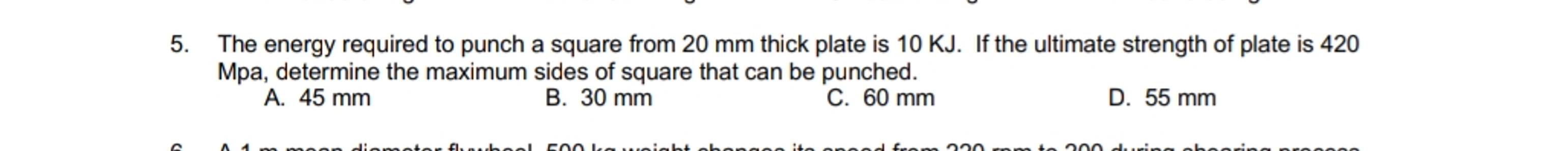 5 . The energy required to punch a square from 2