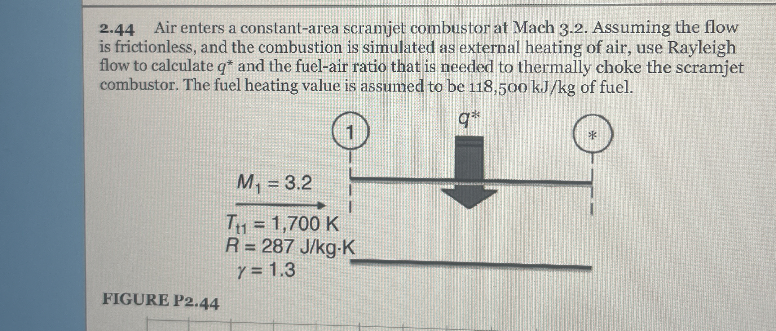 2 . 4 4 Air enters a constant - area scramjet