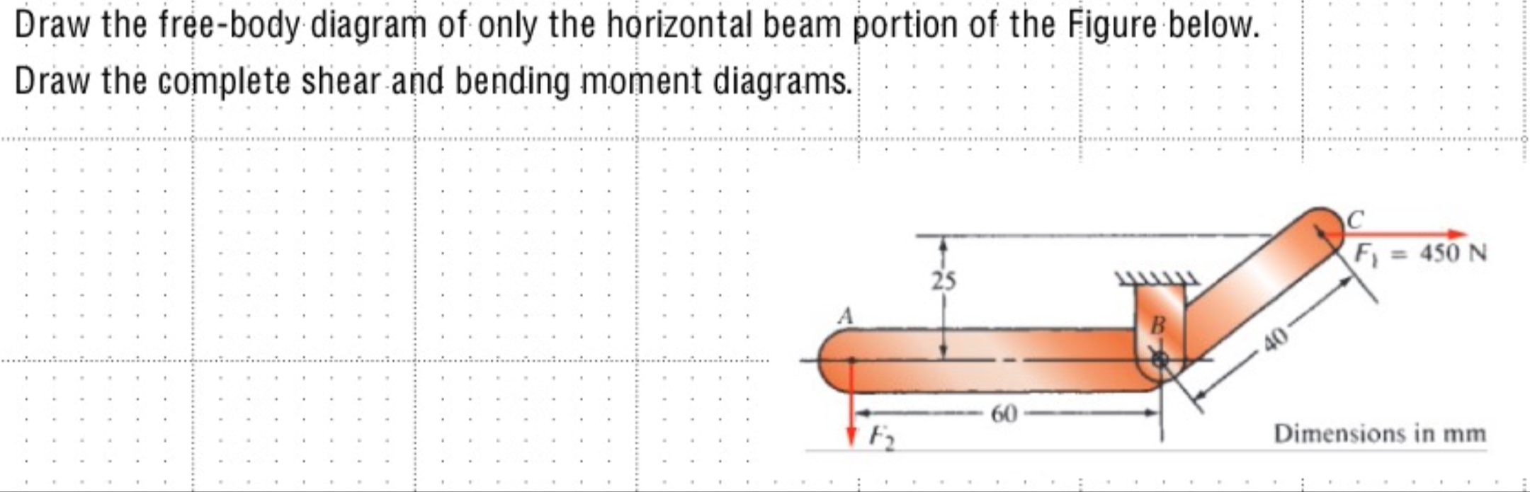 Draw the free - body diagram of only the