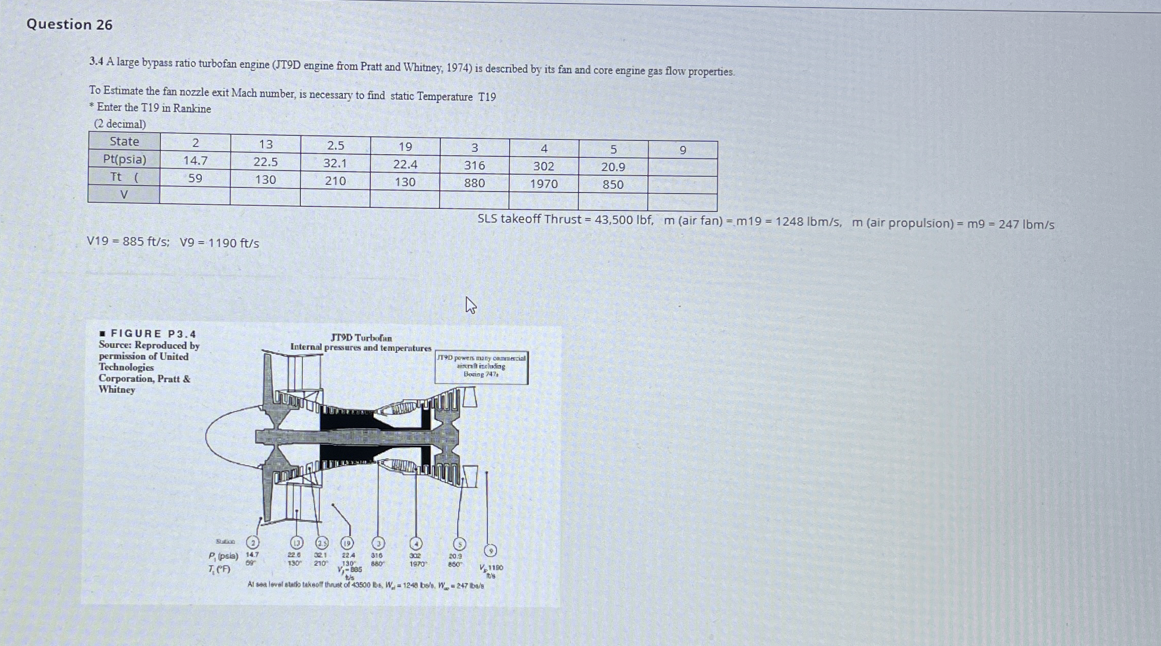 Question 2 6 3 . 4 A large bypass ratio turbofan