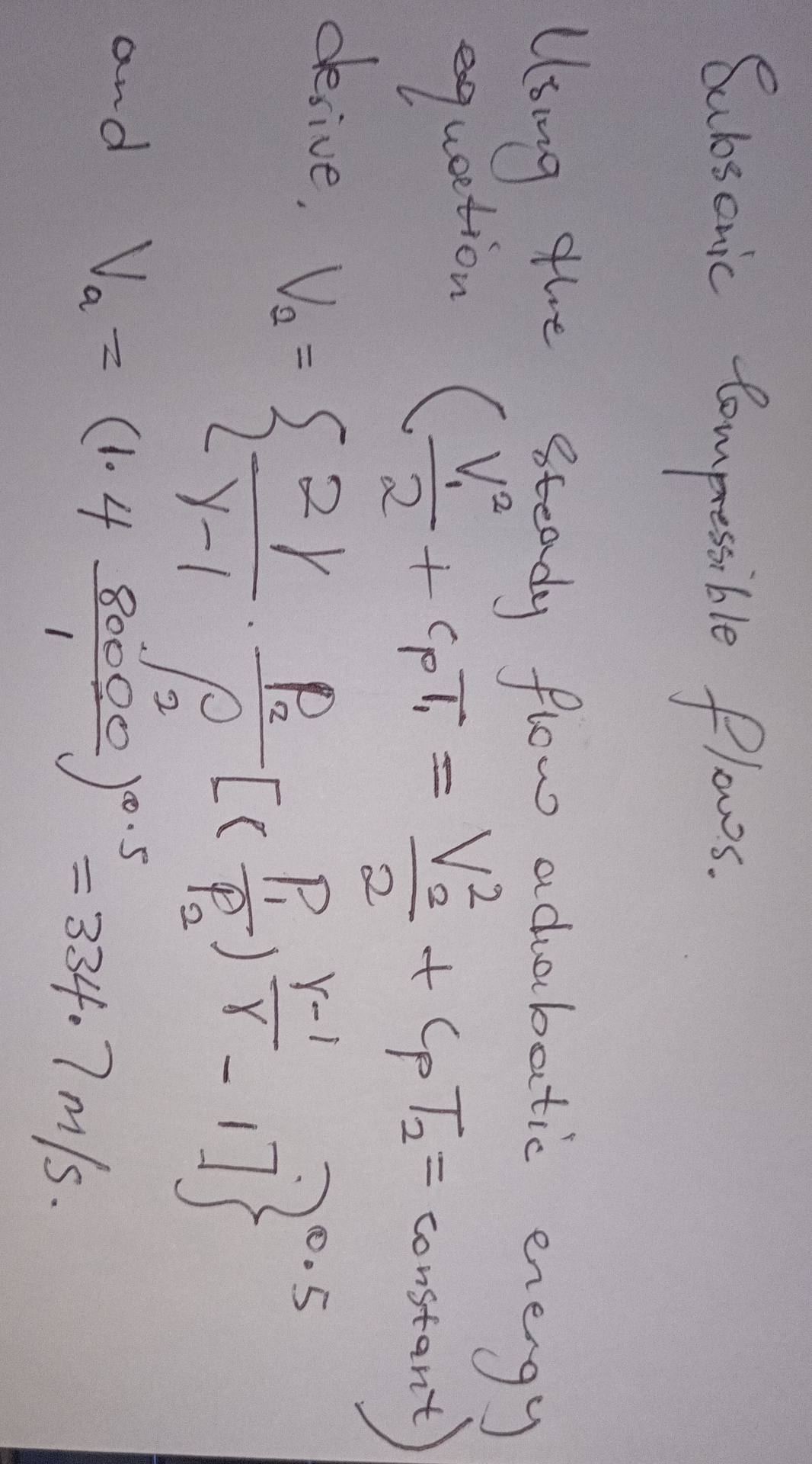 Subsonic lompressible flows. Using the steady