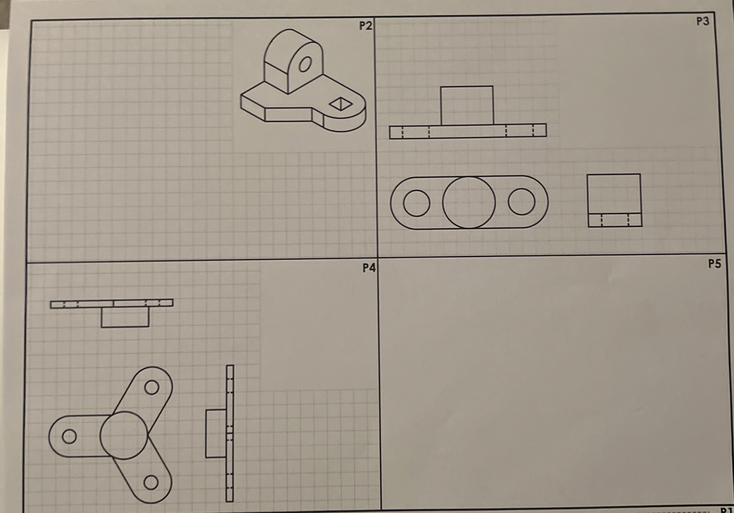 Finish all the isometric and sketch front, right,