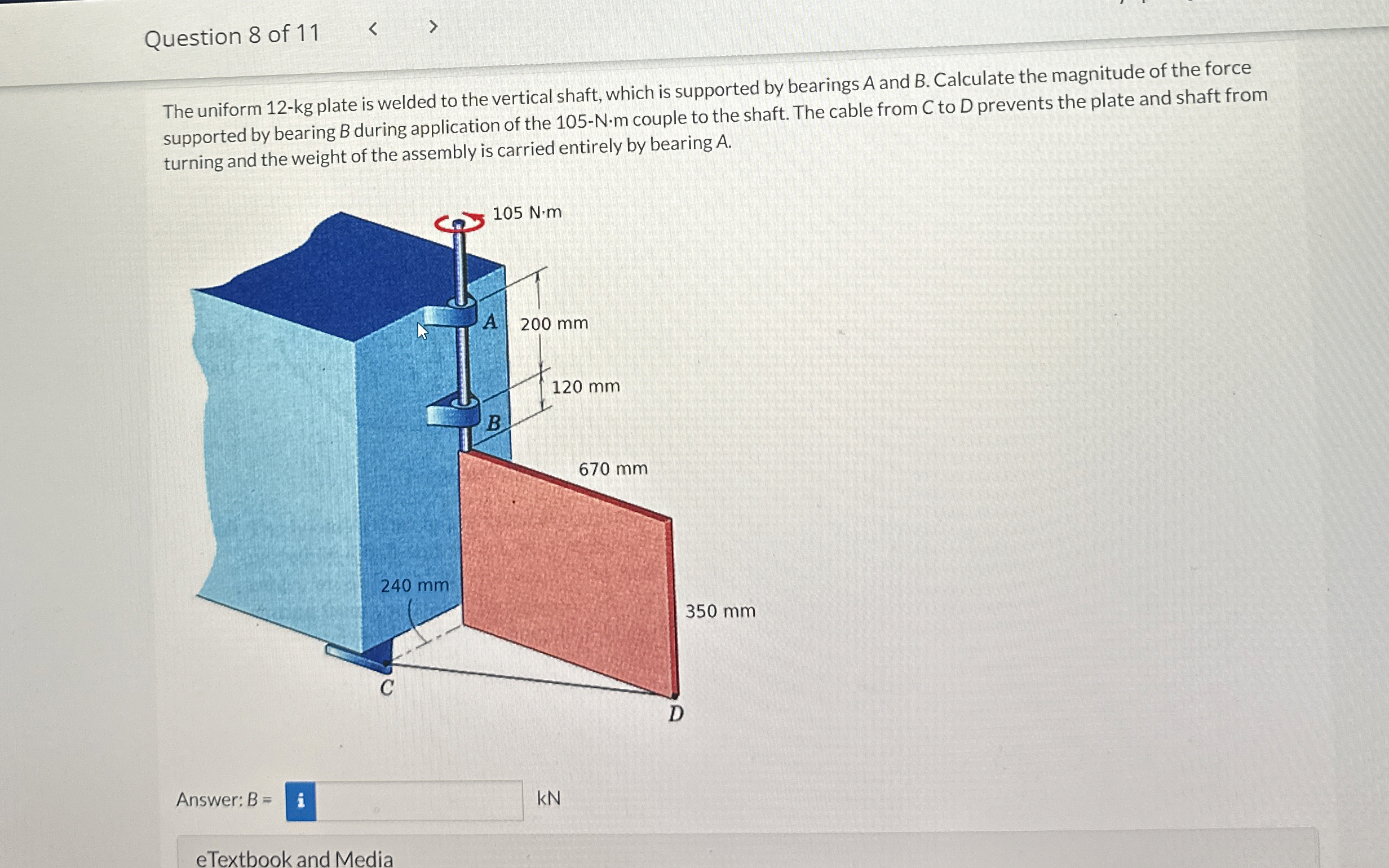 The uniform 1 2 - kg plate is welded to the