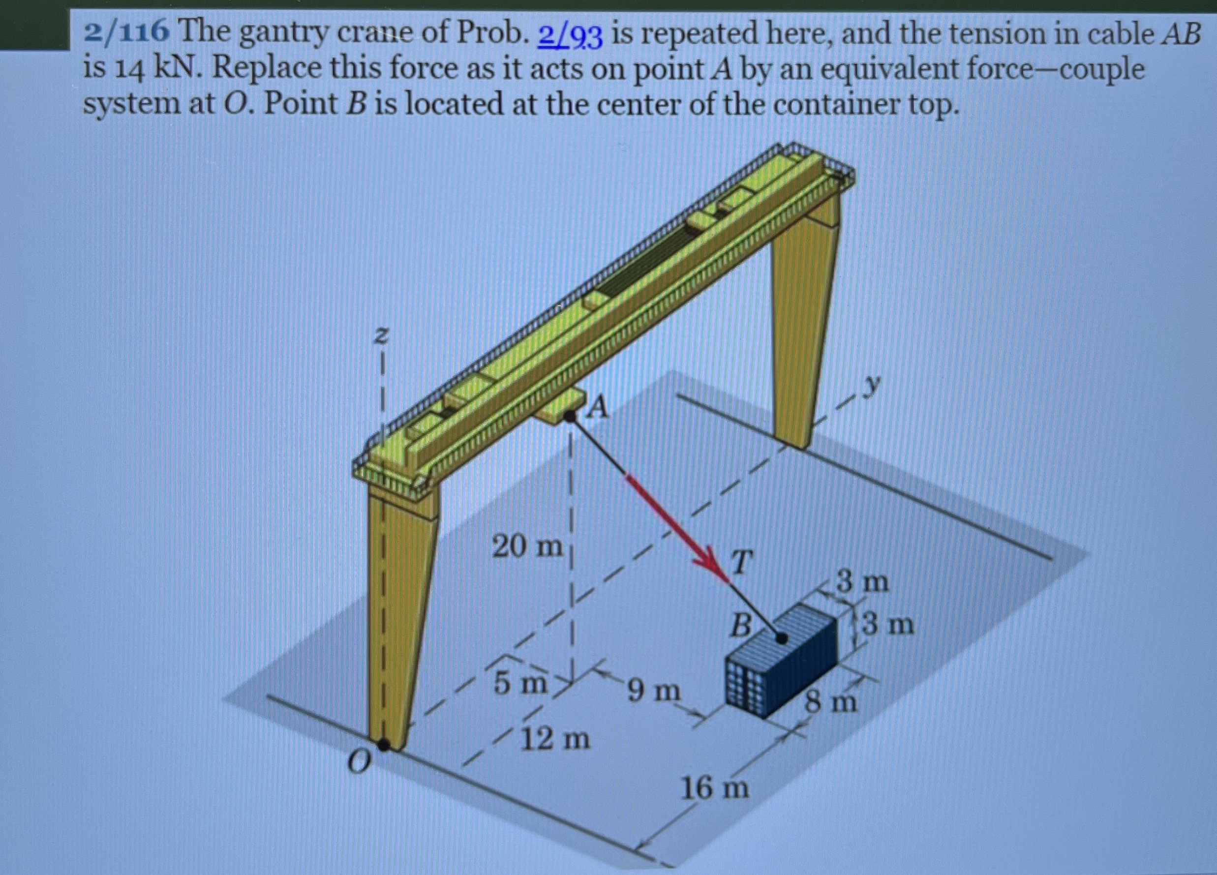 2 / 1 1 6 The gantry crane of Prob. 2 9 3 is