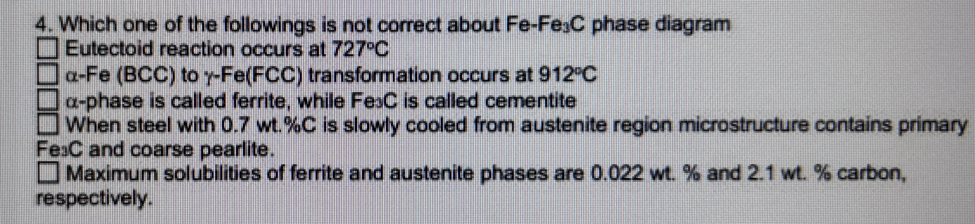 Which one of the followings is not correct about