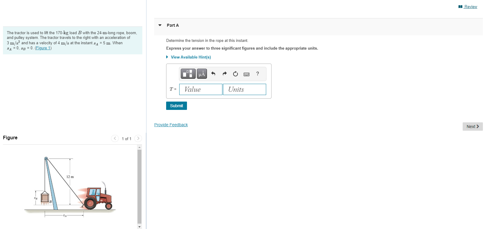 The tractor is used to lift the 1 7 0 - k g load