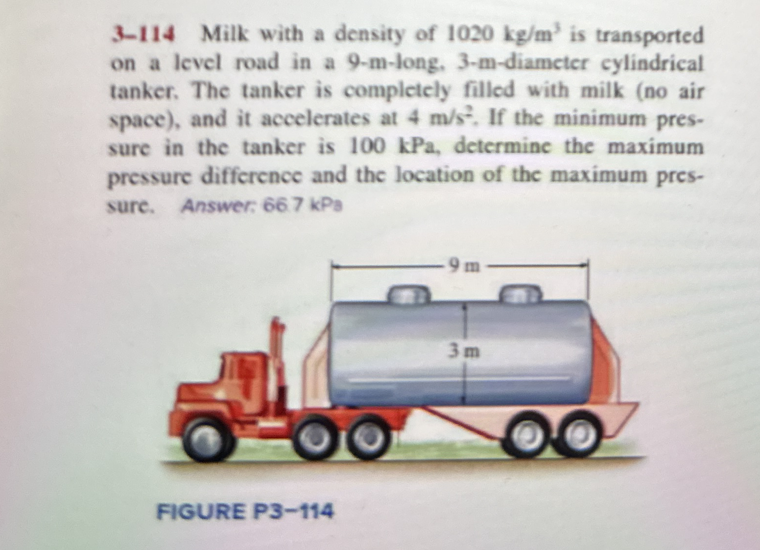 3 - 1 1 4 Milk with a density of 1 0 2 0 k g m 3