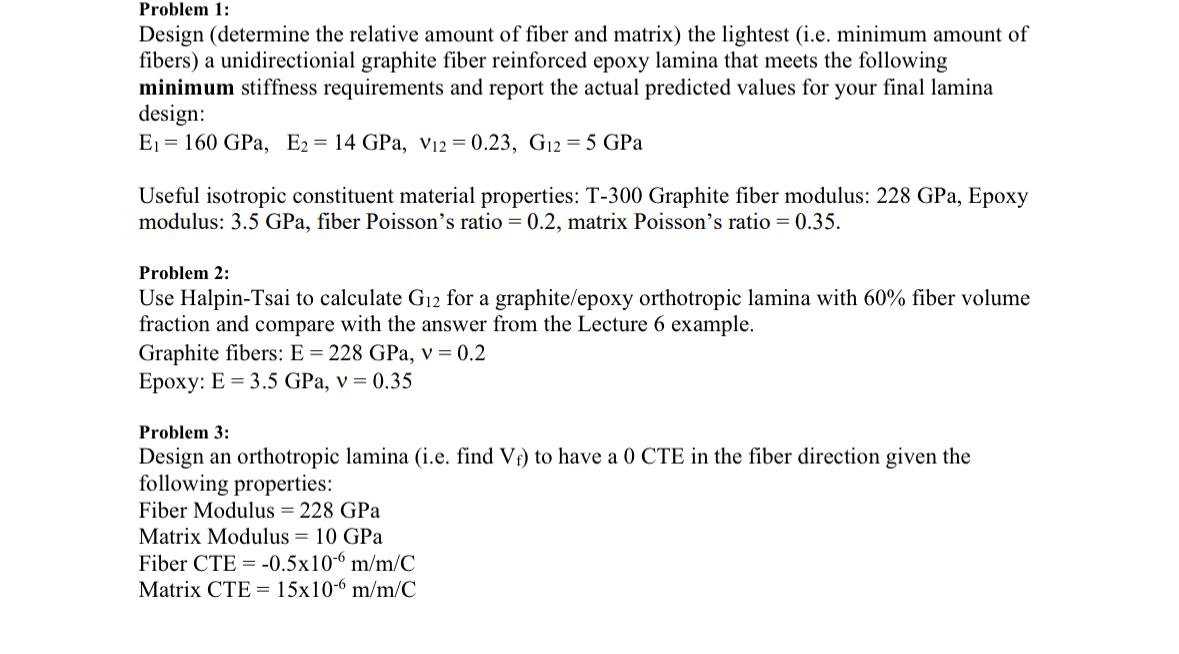 Problem 1 : Design ( determine the relative