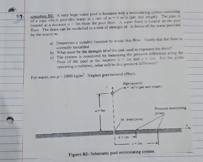 B 1 . vuestion B 2 : A vecy largo water pool is
