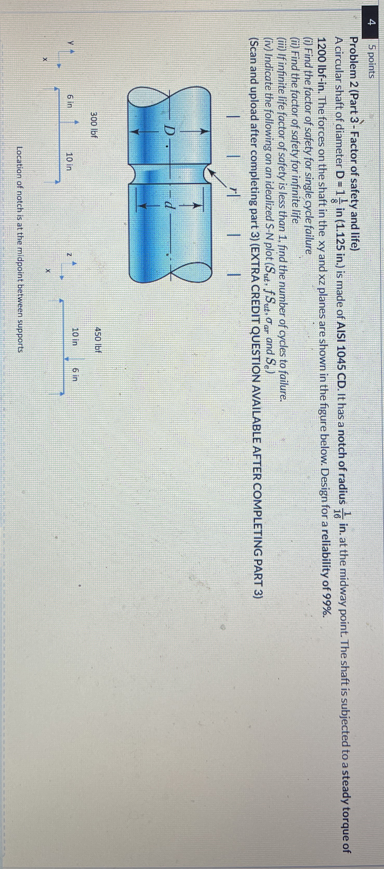 4 5 points Problem 2 ( Part 3 - Factor of safety