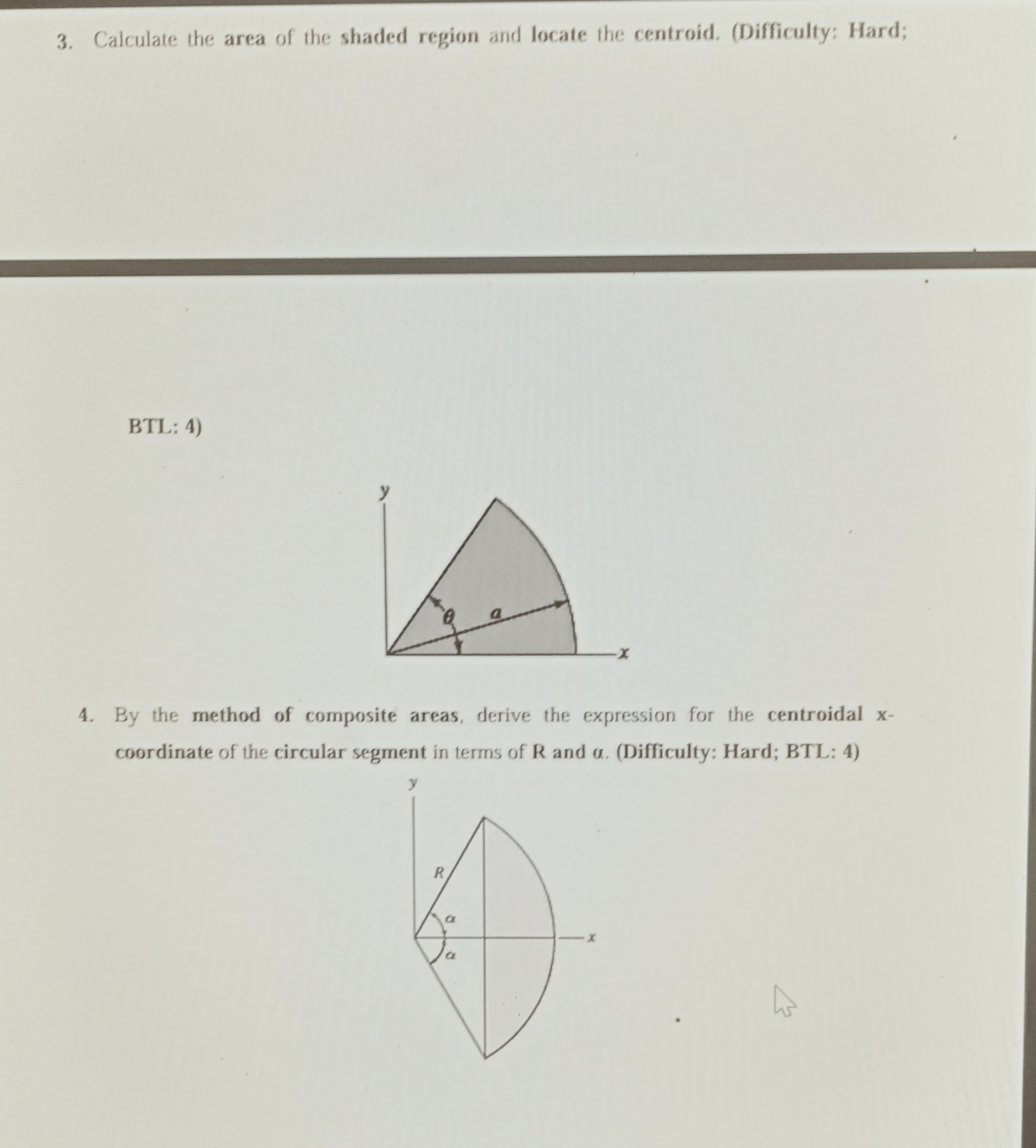 3 . Calculate the area of the shaded region and