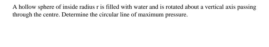 A hollow sphere of inside radius r is filled with