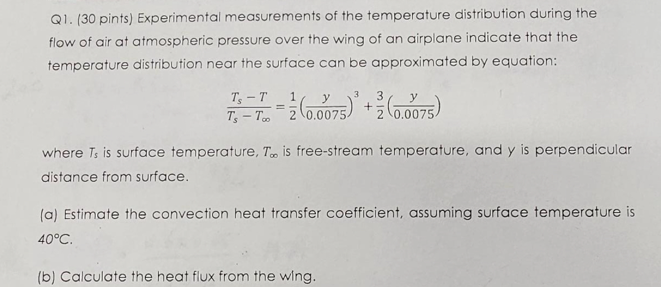 Q 1 . ( 3 0 pints ) Experimental measurements of
