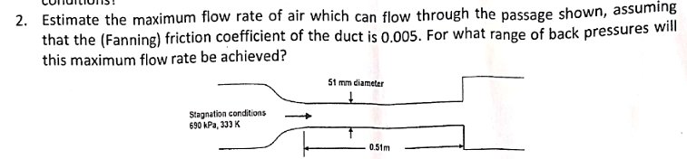 2 . Estimate the maximum flow rate of air which