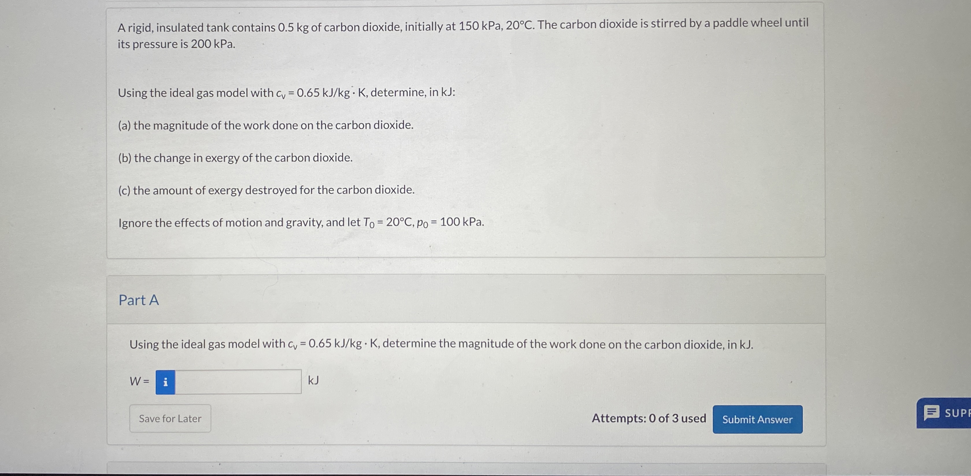 A rigid, insulated tank contains 0 . 5 kg of