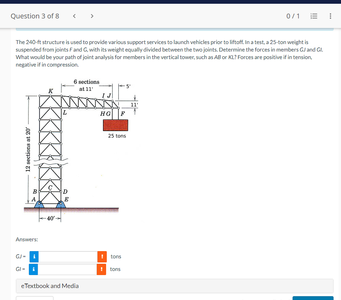 The 2 4 0 - ft structure is used to provide