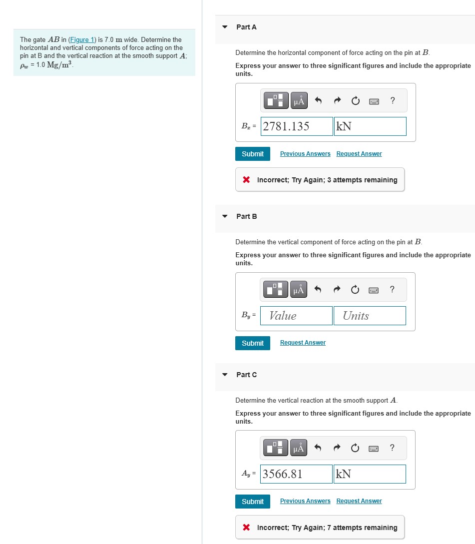 The gate \ ( A B \ ) in ( Figure 1 ) is 7 . 0 m