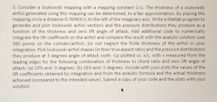 Consider a Joukowski mapping with a mapping