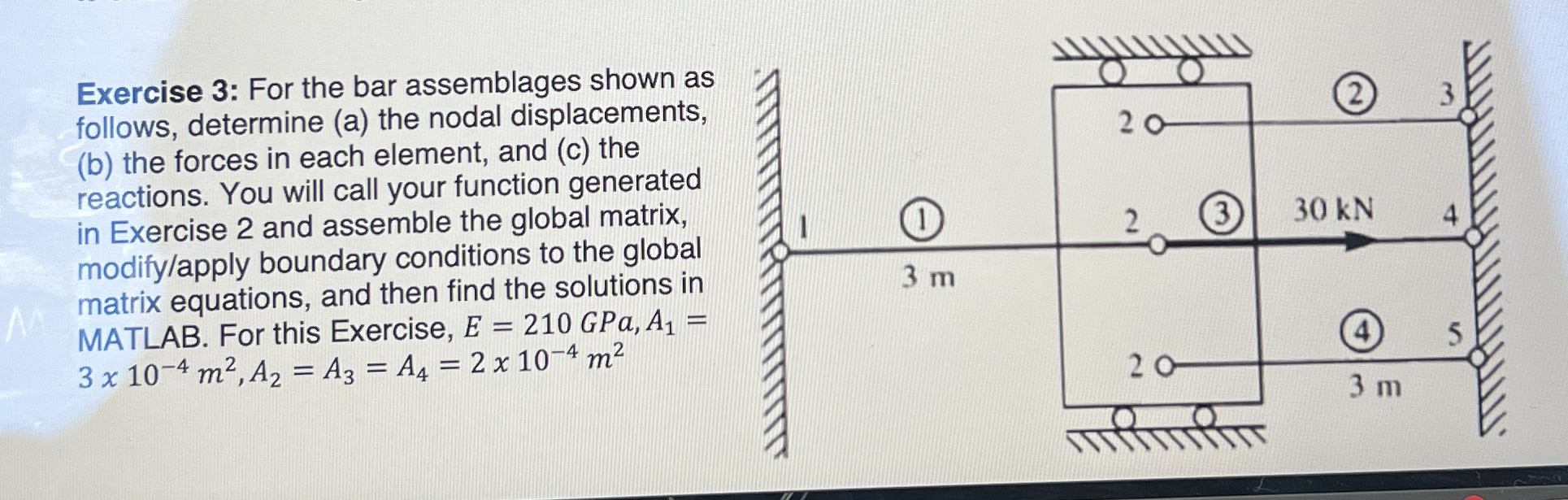 Exercise 3 : For the bar assemblages shown as