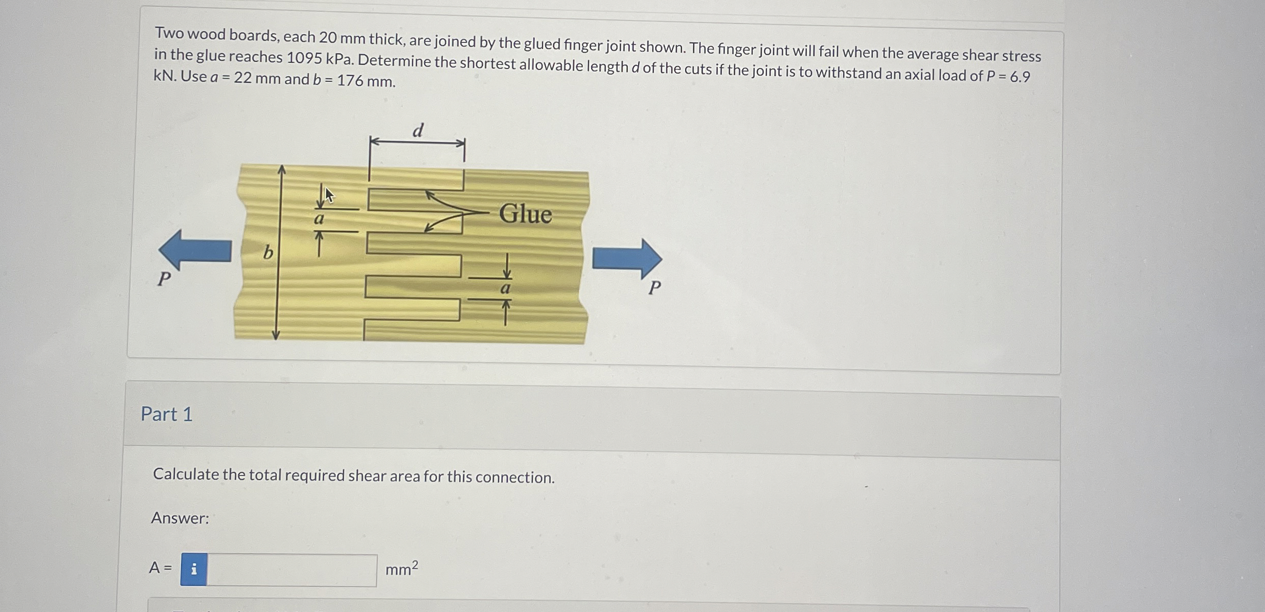 Two wood boards, each 2 0 mm thick, are joined by
