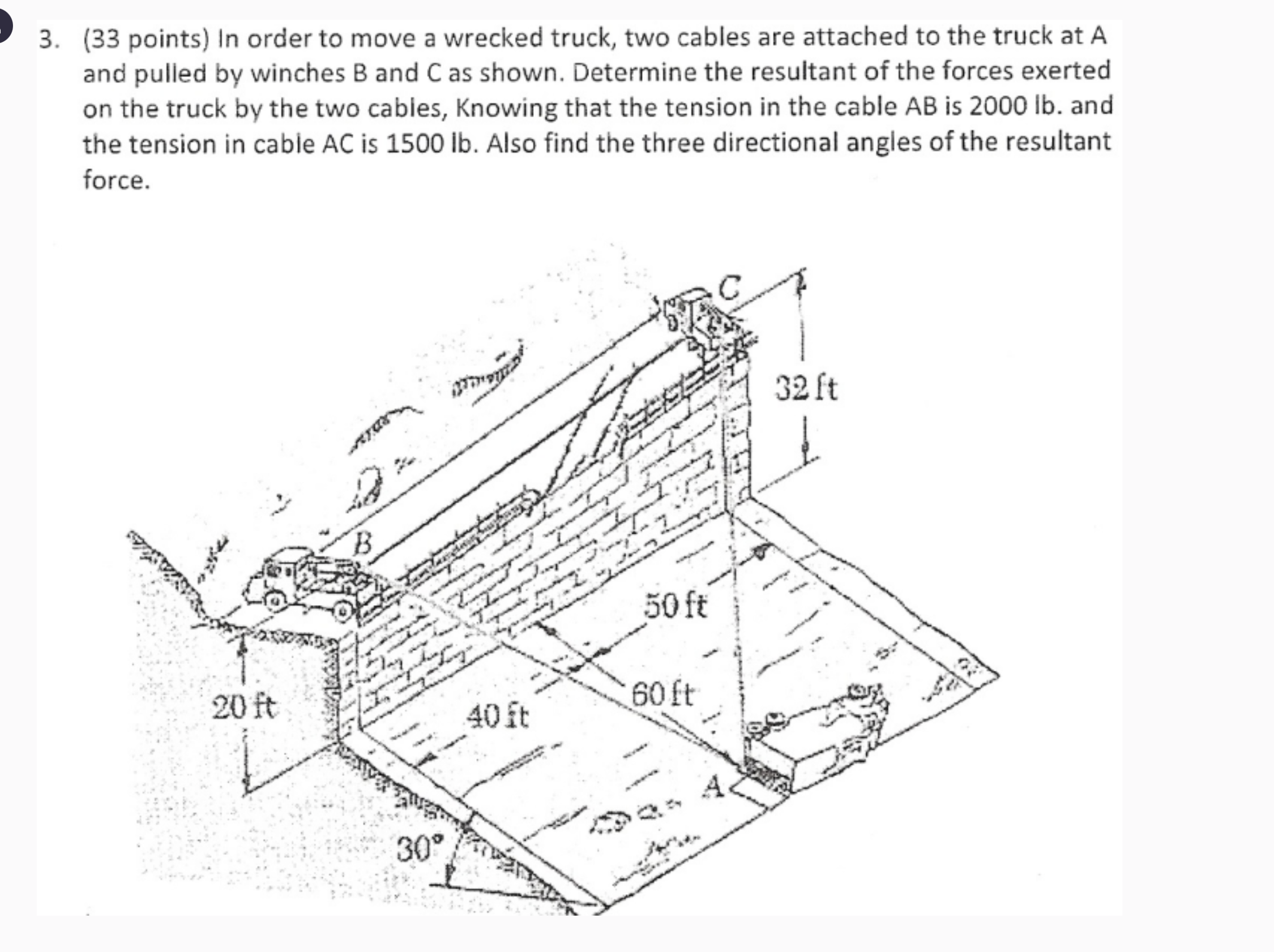 ( 3 3 points ) In order to move a wrecked truck,