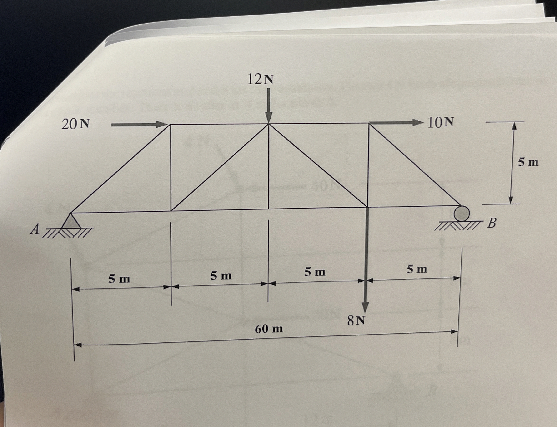 Calculate the reactions at each support, A and B