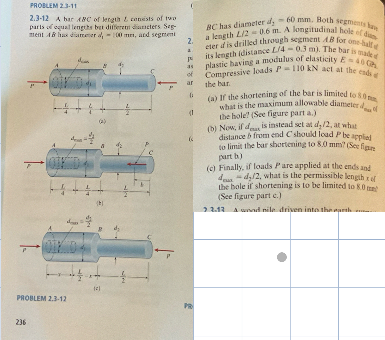 PROBLEM 2 . 3 - 1 1 2 . 3 - 1 2 A bar ABC of
