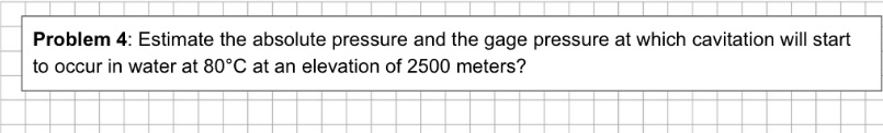 Problem 4 : Estimate the absolute pressure and