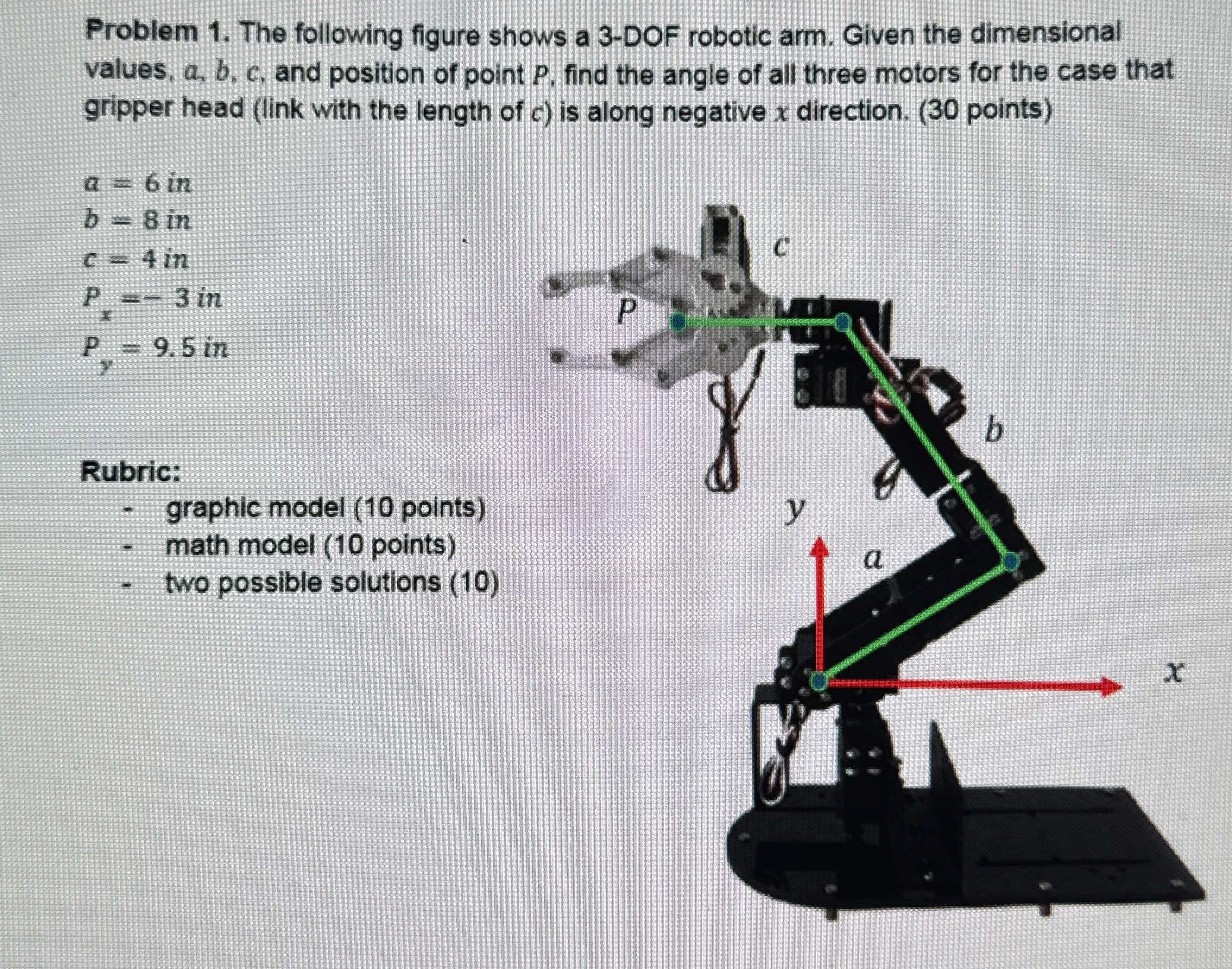 Problem 1 . The following figure shows a 3 - DOF