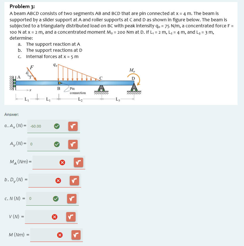 Problem 3 : Problem 3 : A beam ABCD consists of