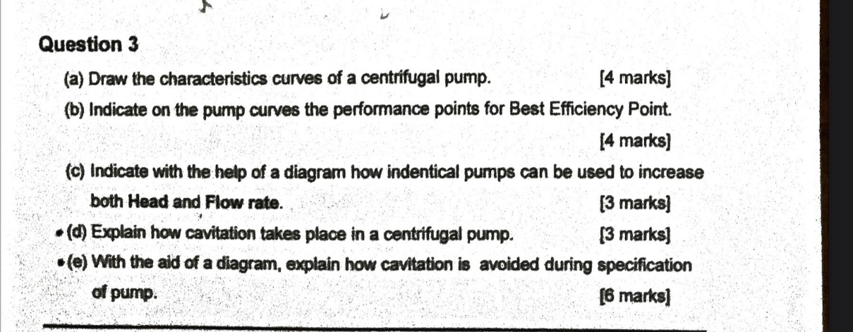 Question 3 ( a ) Draw the characteristics curves