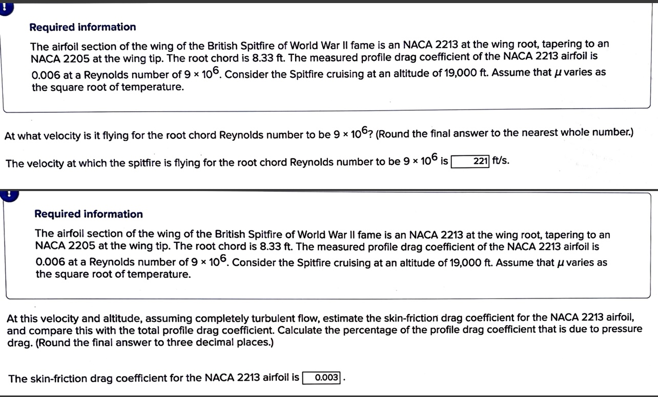 Required information The airfoil section of the