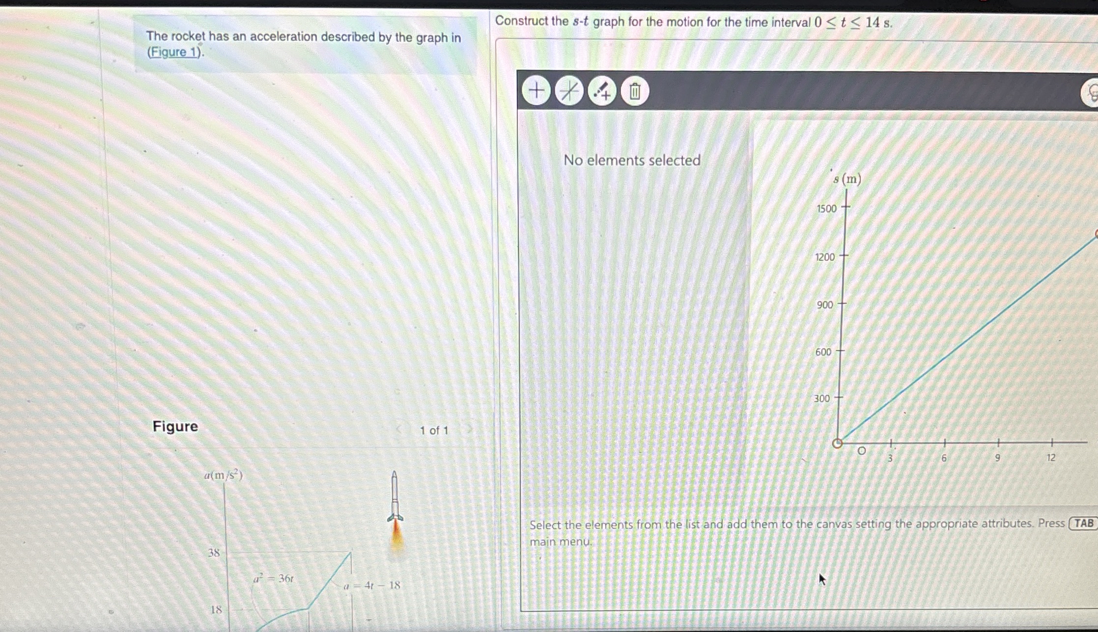 Need a detailed graph The rocket has an