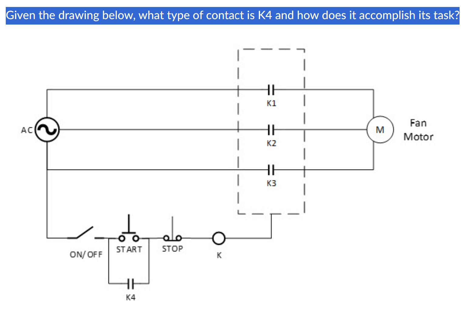 Given the drawing below, what type of contact is