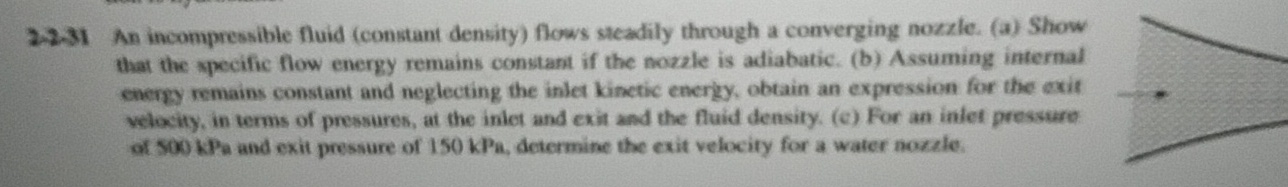 2 . 2 - 3 1 An incompressible fluid ( constant