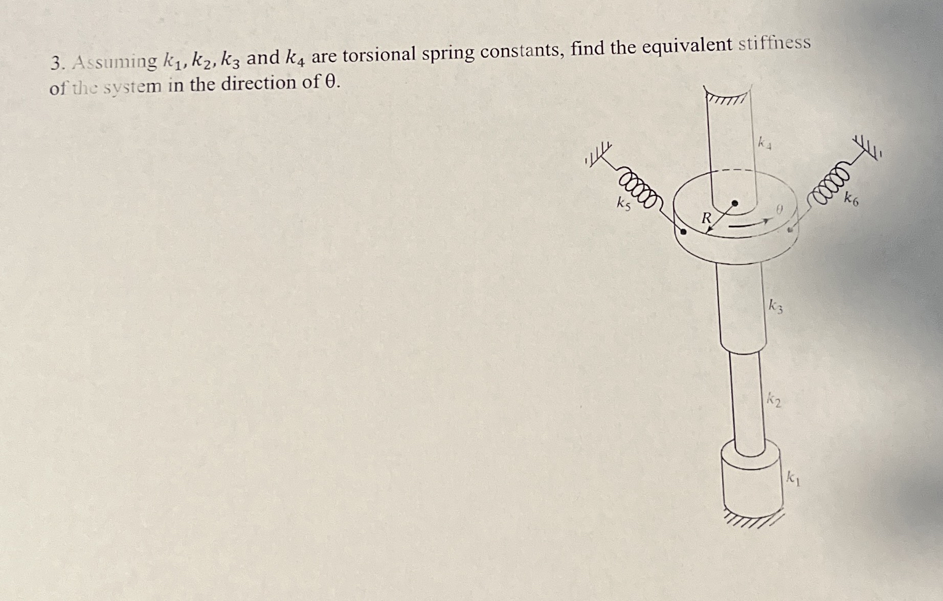 Assuming k 1 , k 2 , k 3 and k 4 are torsional