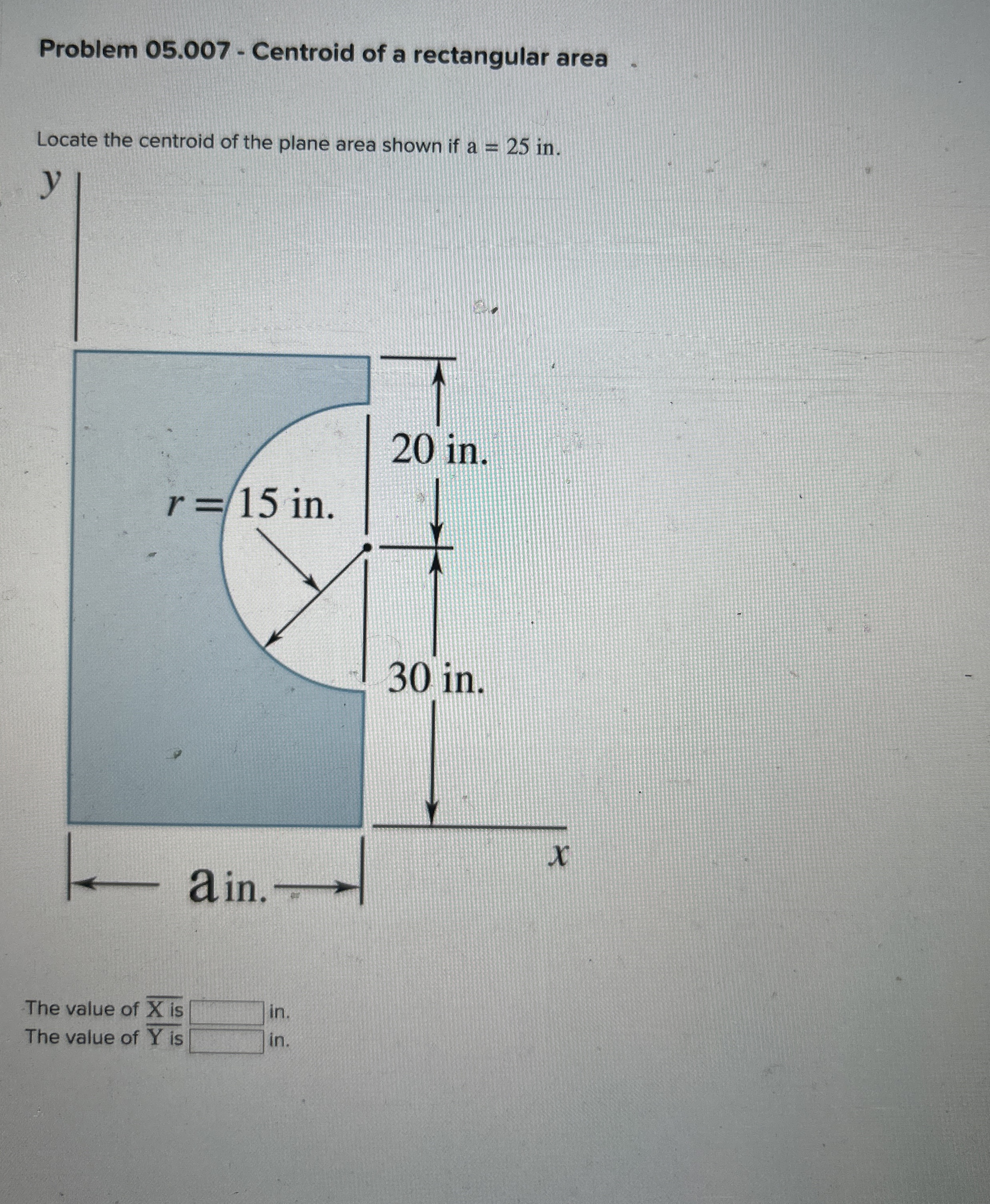 Problem 0 5 . 0 0 7 - Centroid of a rectangular