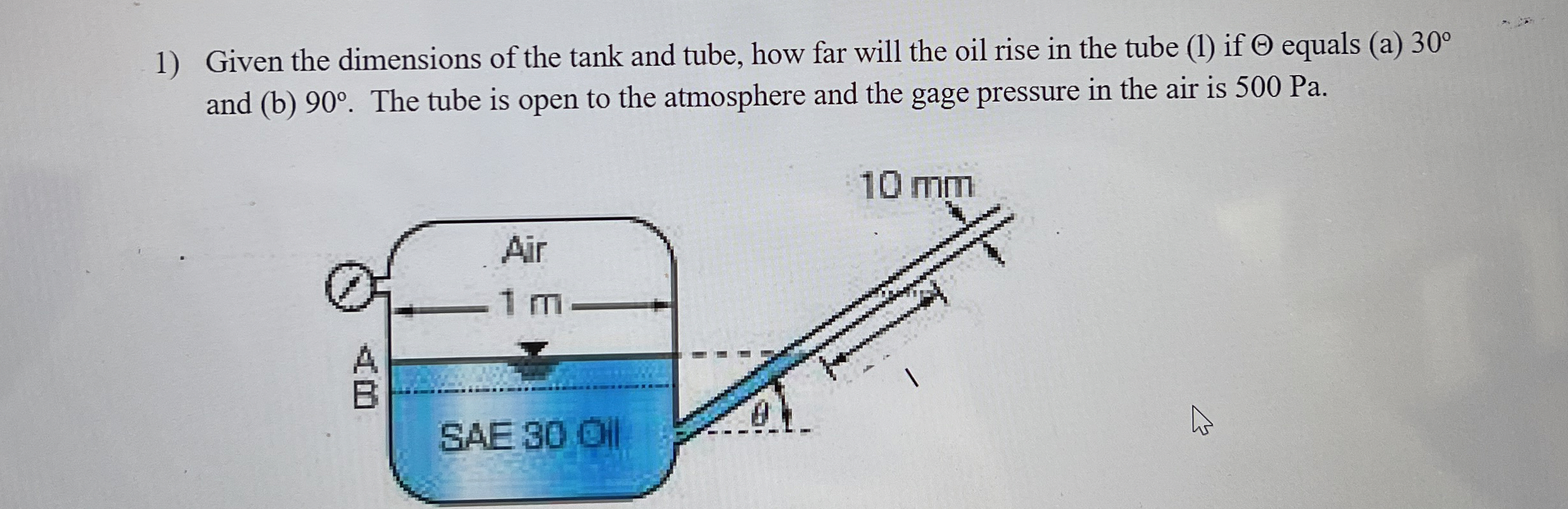 Given the dimensions of the tank and tube, how