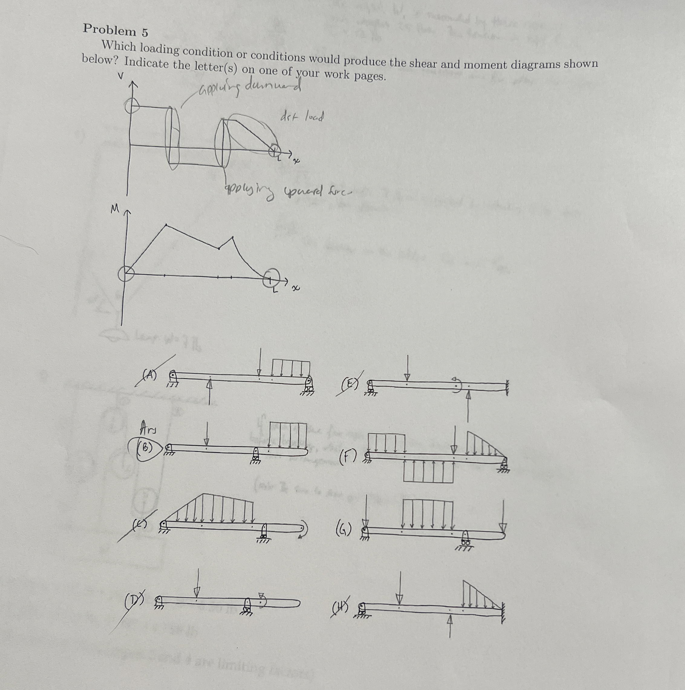 Problem 5 Which loading condition or conditions
