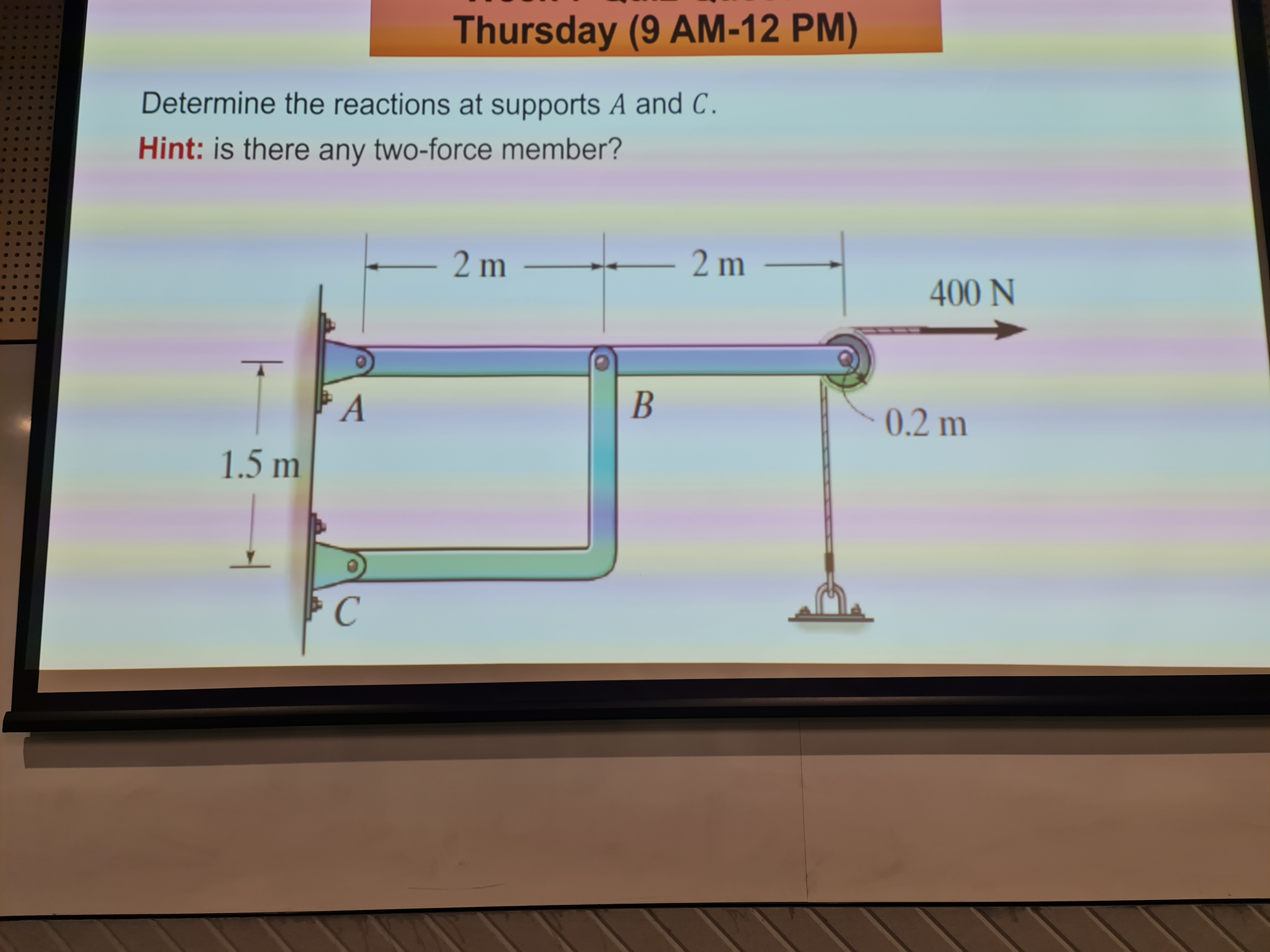 Thursday ( 9 AM - 1 2 PM ) Determine the