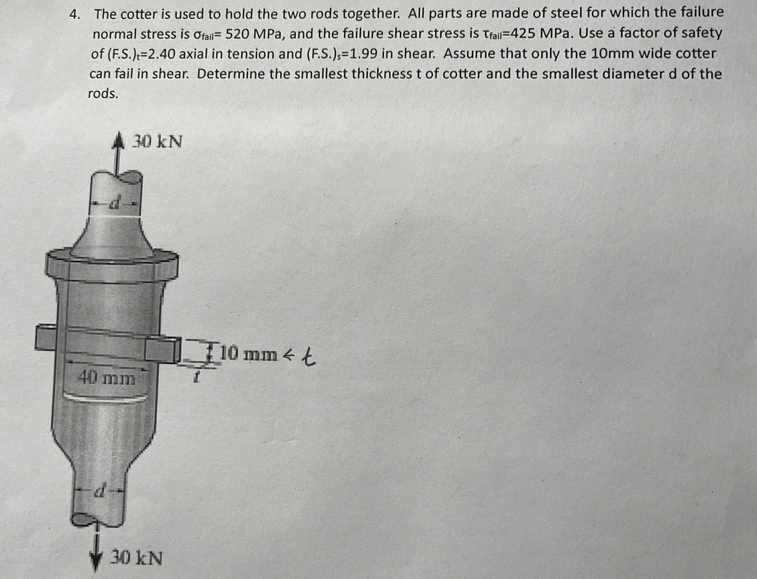 The cotter is used to hold the two rods together.