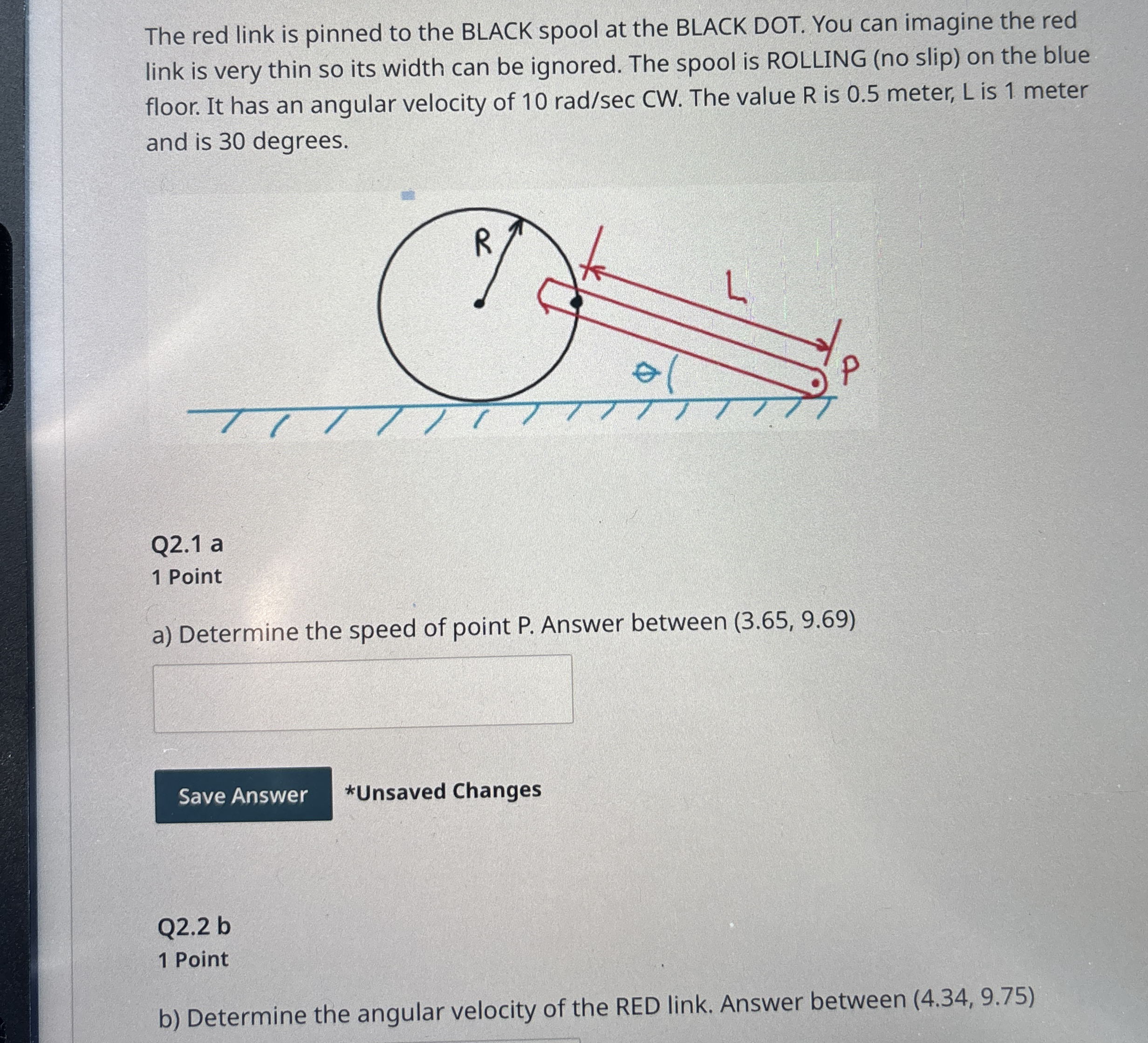The red link is pinned to the BLACK spool at the