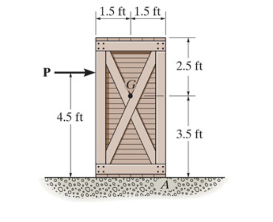 The crate in ( Figure 1 ) has a center of gravity
