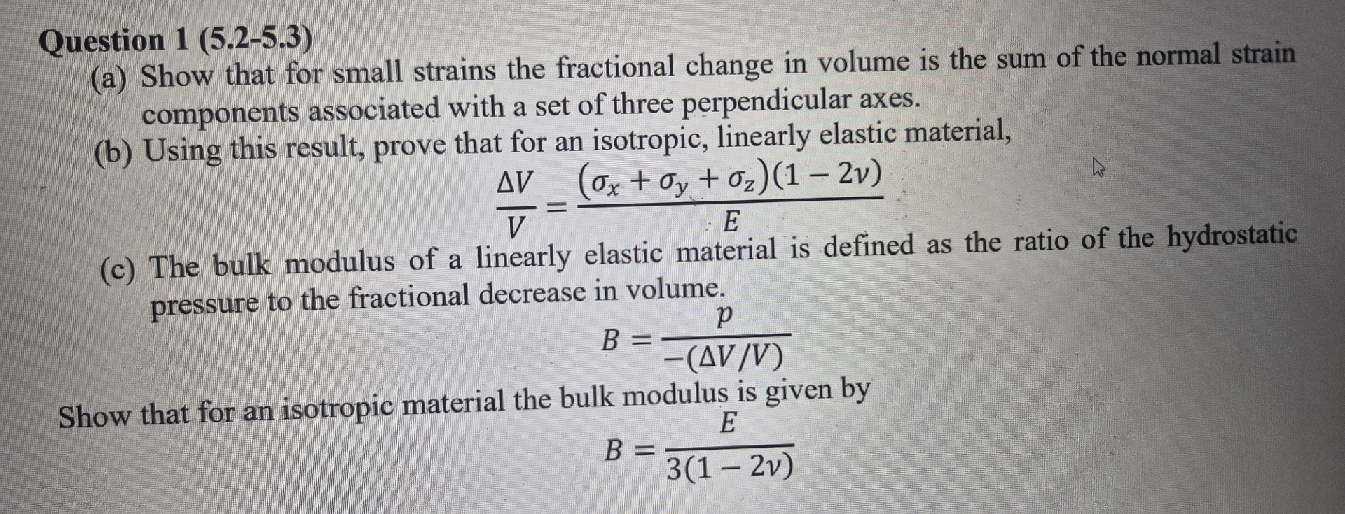 Question 1 ( 5 . 2 - 5 . 3 ) ( a ) Show that for
