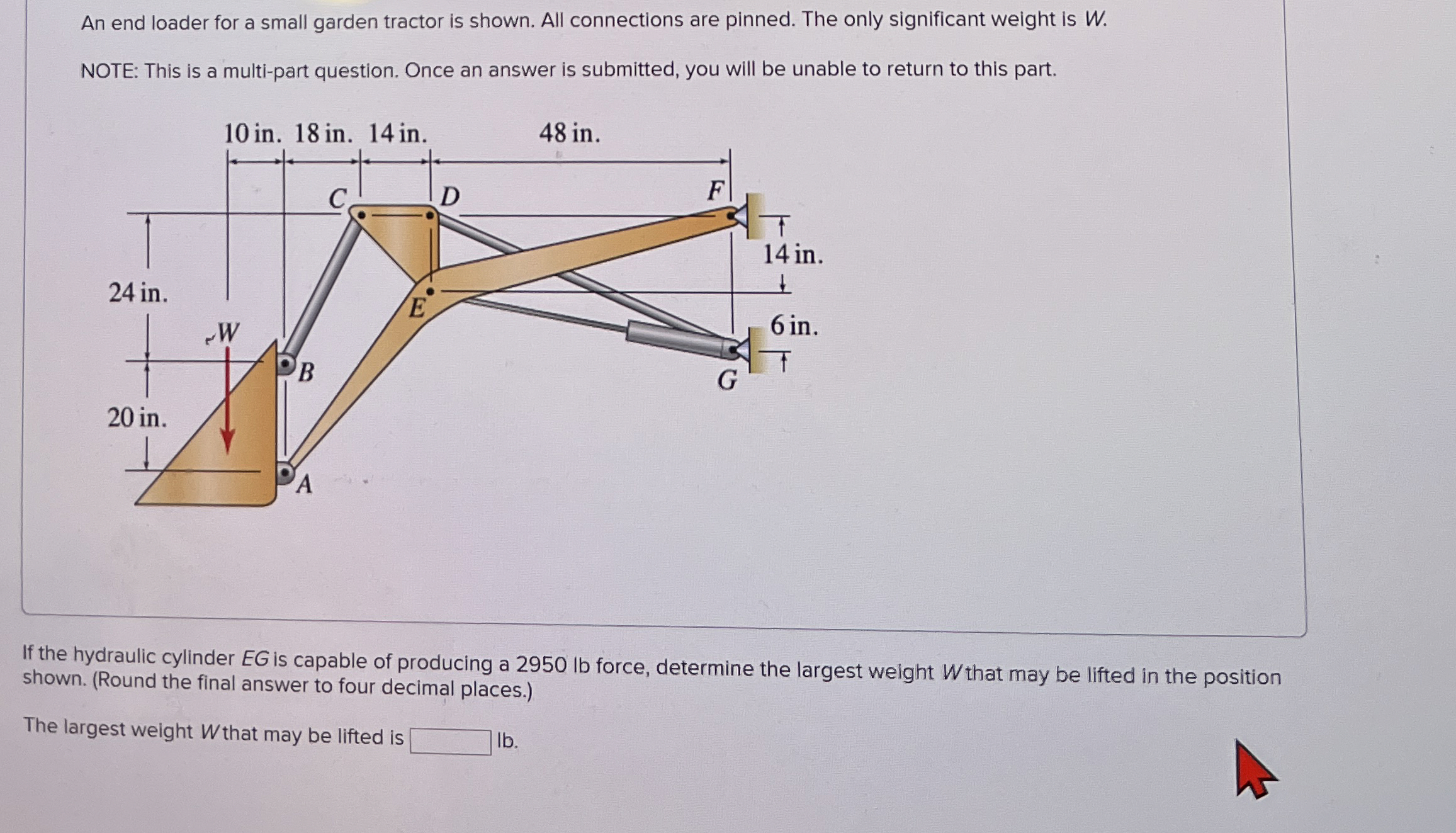 An end loader for a small garden tractor is