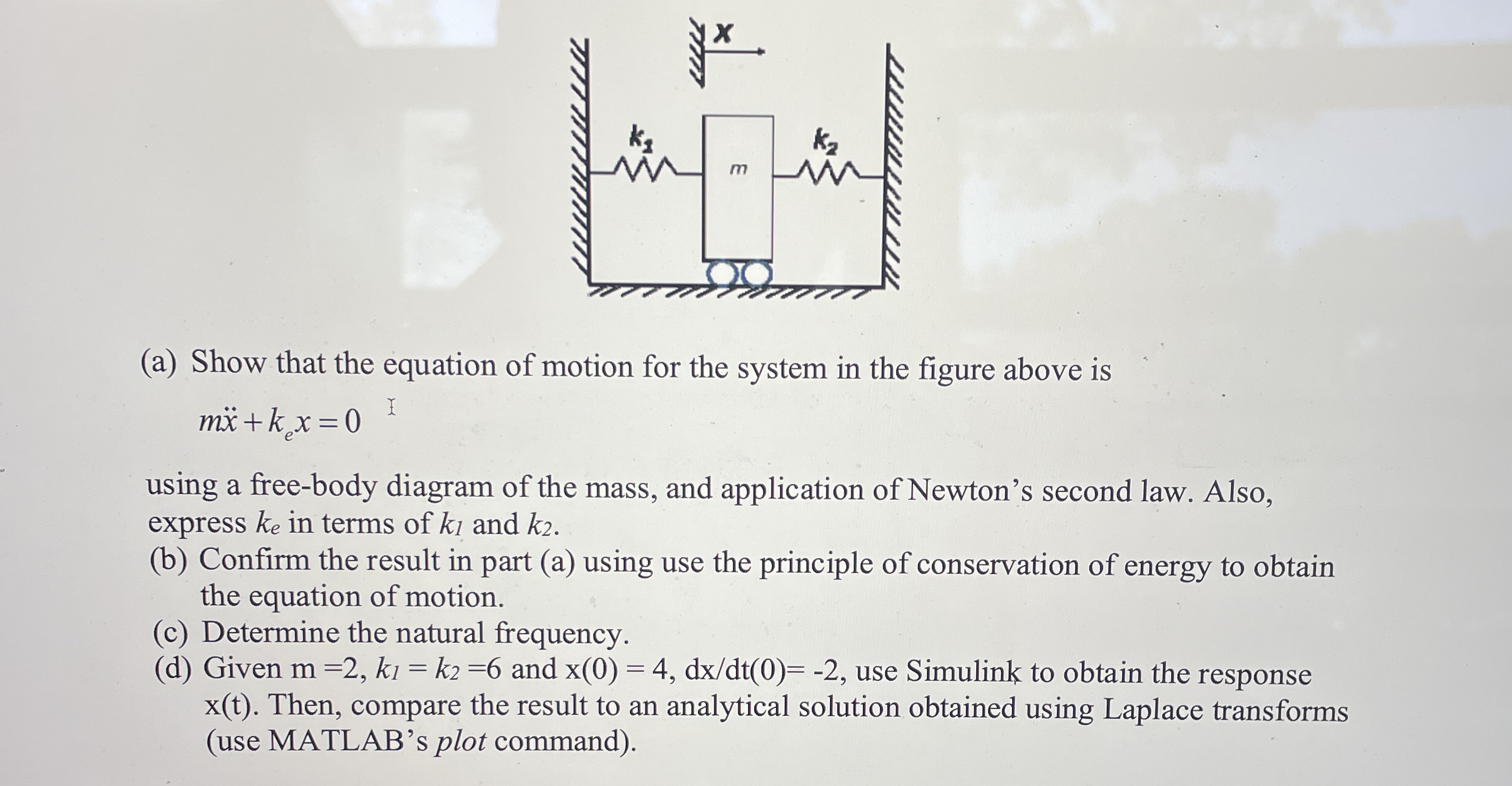 ( a ) Show that the equation of motion for the