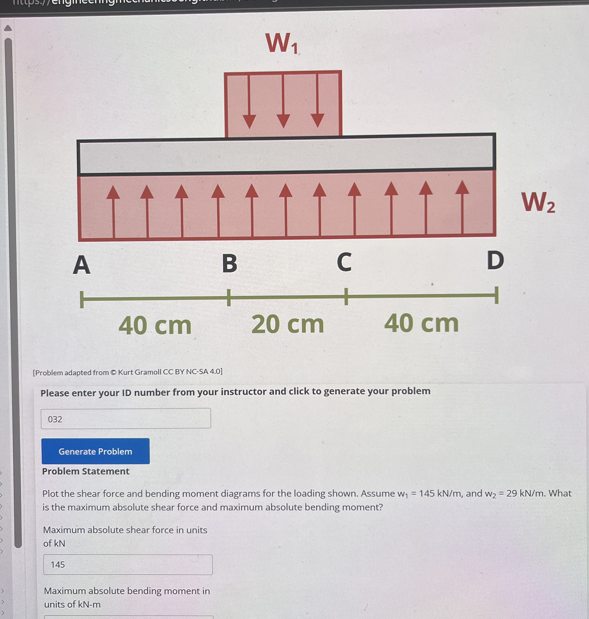 [ Problem adapted from o . Kurt Gramoll CC BY NC