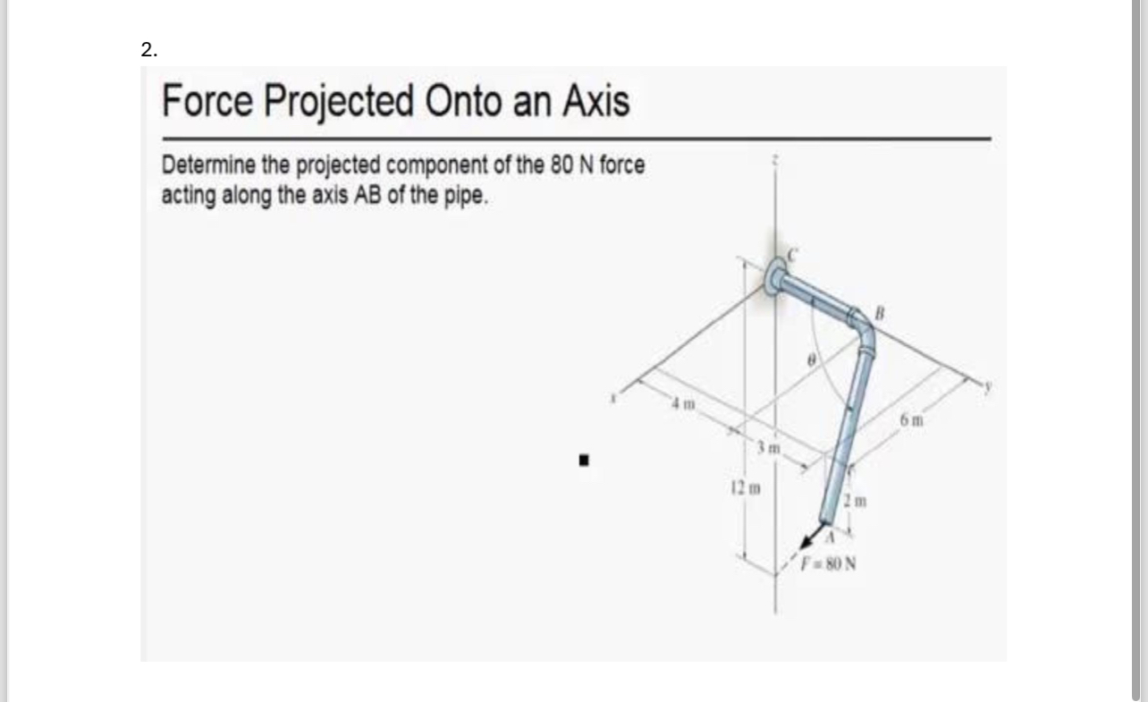 Force Projected Onto an Axis Determine the