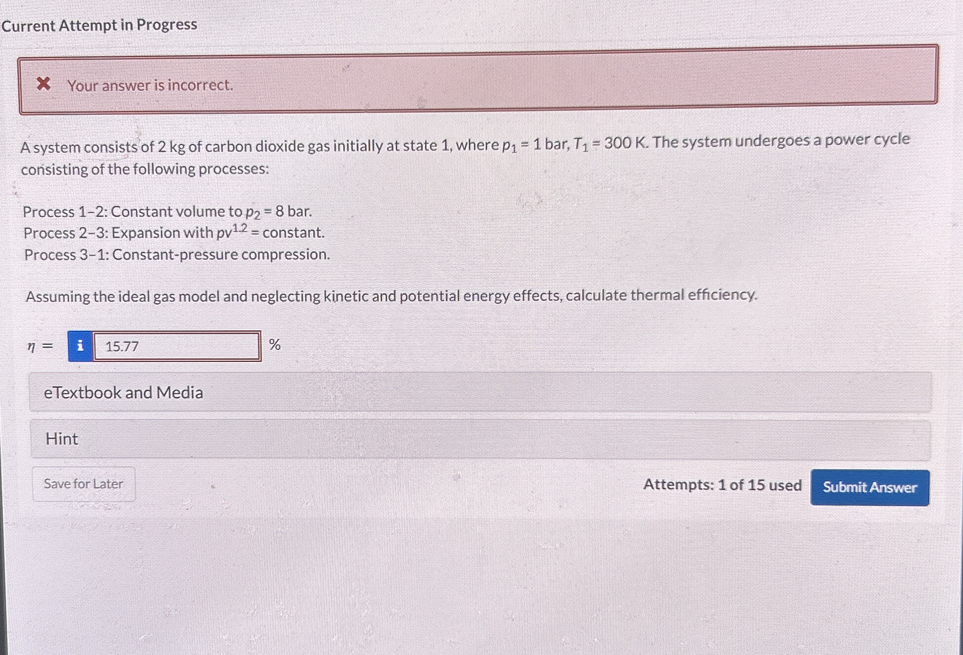Current Attempt in Progress Your answer is