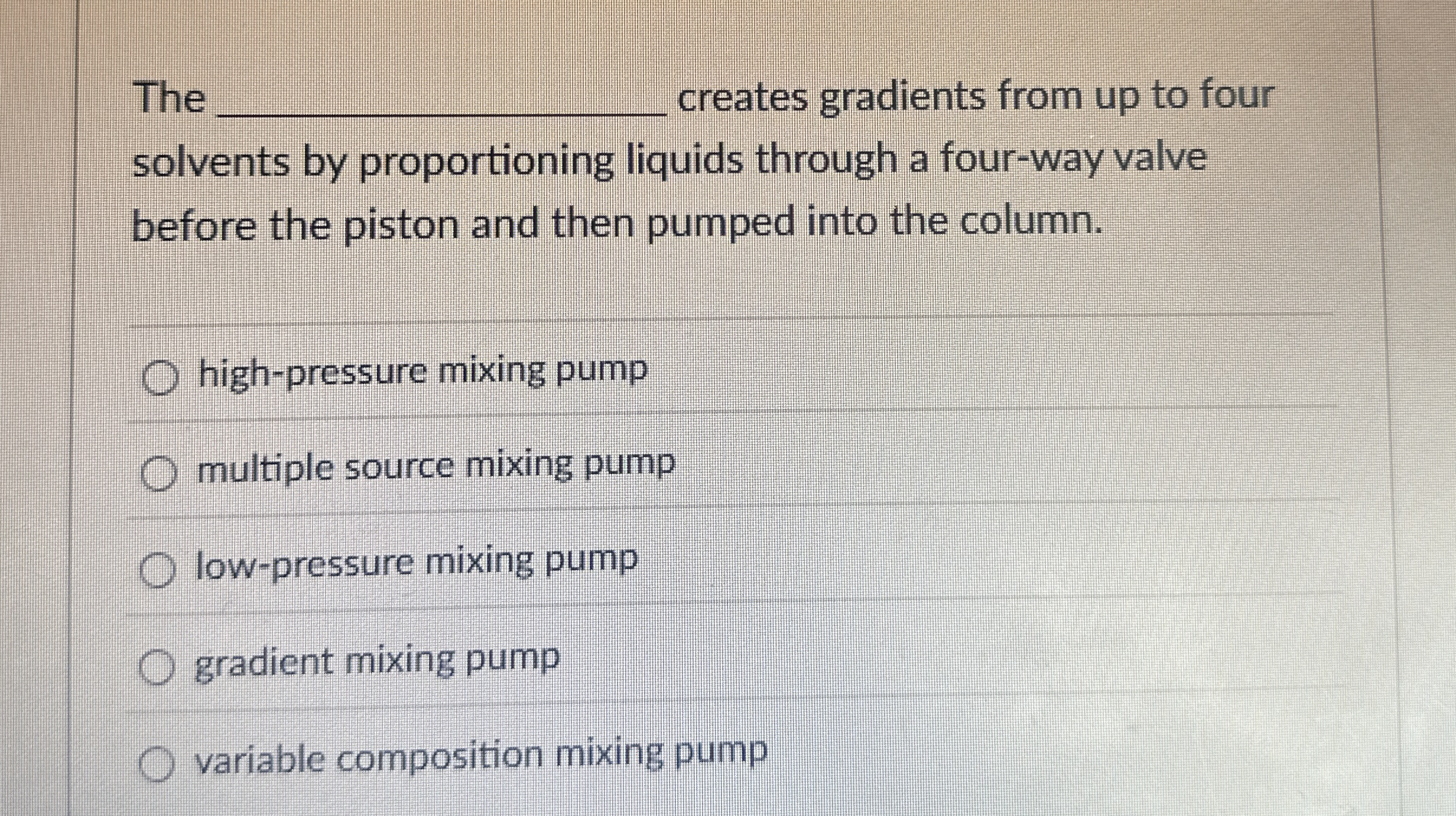 The q , creates gradients from up to four